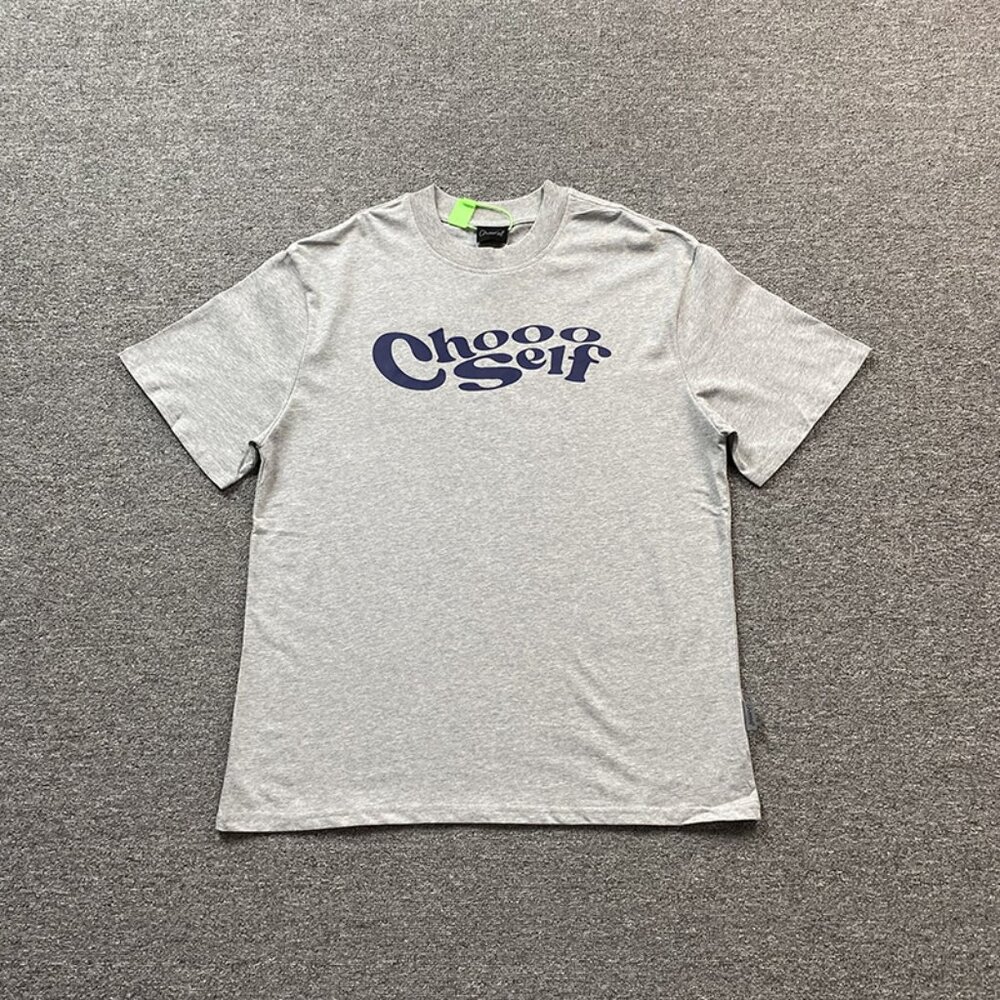 CHOOOSELF Casual Simple Letter Grey T Shirt